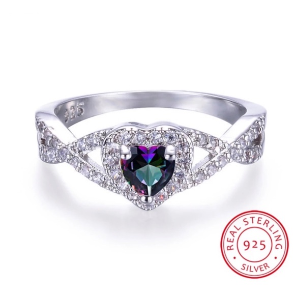 925 Sterling Silver Mystic Fire Topaz Ring - Picture 4 of 5